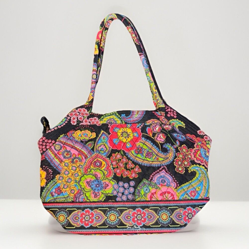 Vera Bradley Stephanie Tote Large‎ Symphony in Hue Retired Shoulder Bag 16x11